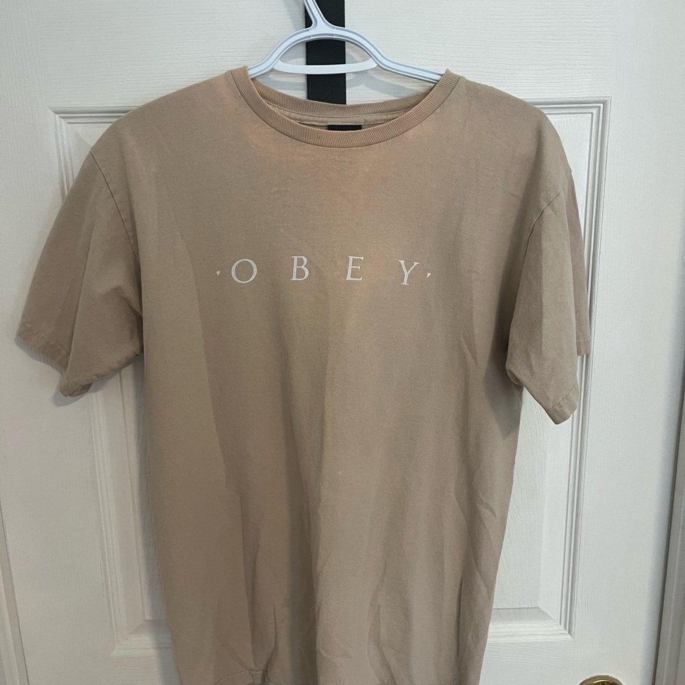 Obey Tan Short Sleeve Tee